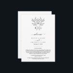 Minimalist Botanical Monogram Wedding Itinerary  Program<br><div class="desc">A minimalist botanical rustic monogram wedding design. A simple design that uses vintage style botanical sketches of leaves to create an elegant classic monogram. A charming black and white garden design with rustic strokes and classy script typography. An elegant wedding Itinerary program design with modern elements. Matching wedding invitations and...</div>