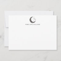 Minimalist Botanical Moon Drawing Personalized