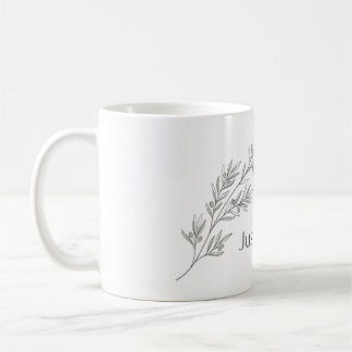 Minimalist Botanical Olive Branch Line Art Coffee Mug