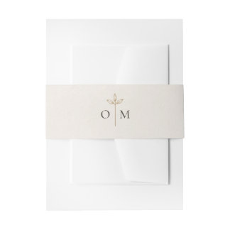 Minimalist Botanical Olive Branch Wedding Invitation Belly Band