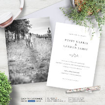 Minimalist Botanical Photo Wedding Invitation