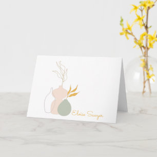 Minimalist Botanical Plants in Pastel Personalized Card