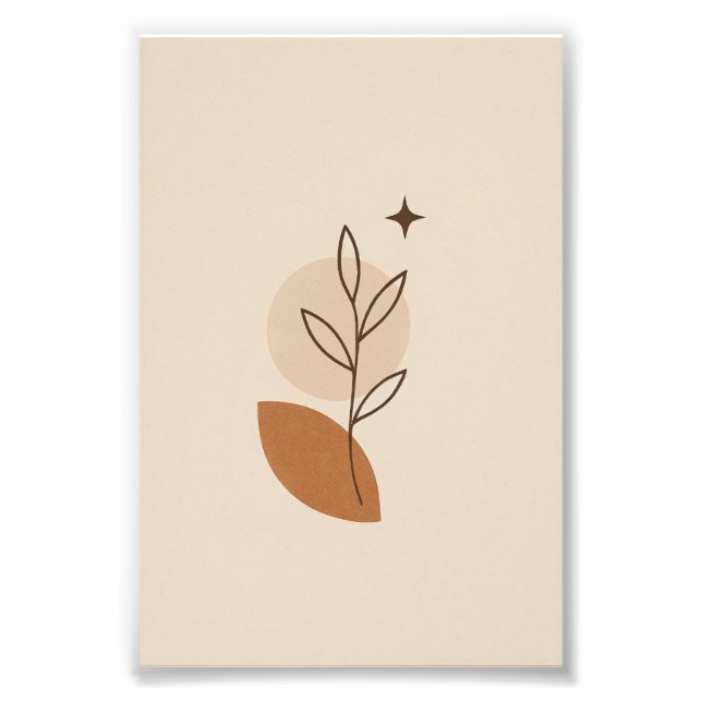 Minimalist Botanical Poster with Star (Front)