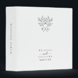 Minimalist Botanical Rustic Monogram Wedding Album Binder<br><div class="desc">A minimalist botanical rustic monogram wedding design. A simple design that uses vintage style botanical sketches of leaves to create an elegant classic monogram. A charming black and white garden design with rustic strokes and classy script typography. An elegant wedding album design with modern elements. Matching wedding invitations and other...</div>