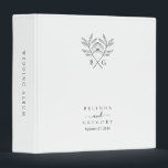 Minimalist Botanical Rustic Monogram Wedding Album Binder<br><div class="desc">A minimalist botanical rustic monogram wedding design. A simple design that uses vintage style botanical sketches of leaves to create an elegant classic monogram. A charming black and white garden design with rustic strokes and classy script typography. An elegant wedding album design with modern elements. Matching wedding invitations and other...</div>