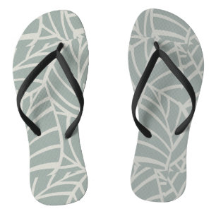 Minimalist Botanical Veins Flip Flops