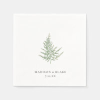 Minimalist Botanical Watercolor Fern Wedding