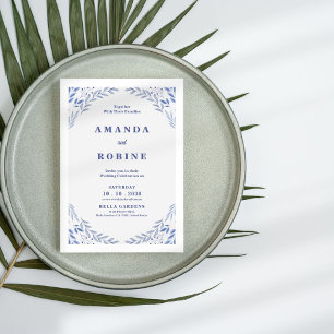 Minimalist Botanical Wedding Invitation