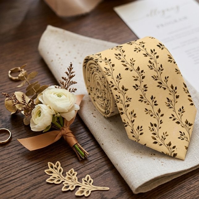 Minimalist Botanical Wedding Tie (Creator Uploaded)