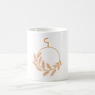Minimalist Botanical Wreath Modern Neutral  Coffee Mug