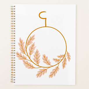 Minimalist Botanical Wreath Modern Neutral Planner