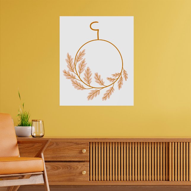 Minimalist Botanical Wreath Modern Neutral  Poster (Creator Uploaded)