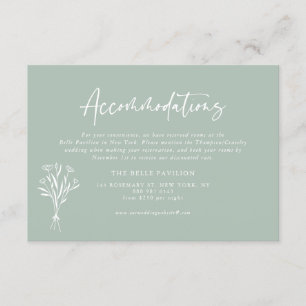 Minimalist Botanicals Sage Green Accommodations Enclosure Card