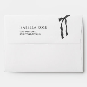 Minimalist Bow Modern Graduation Return Address Envelope