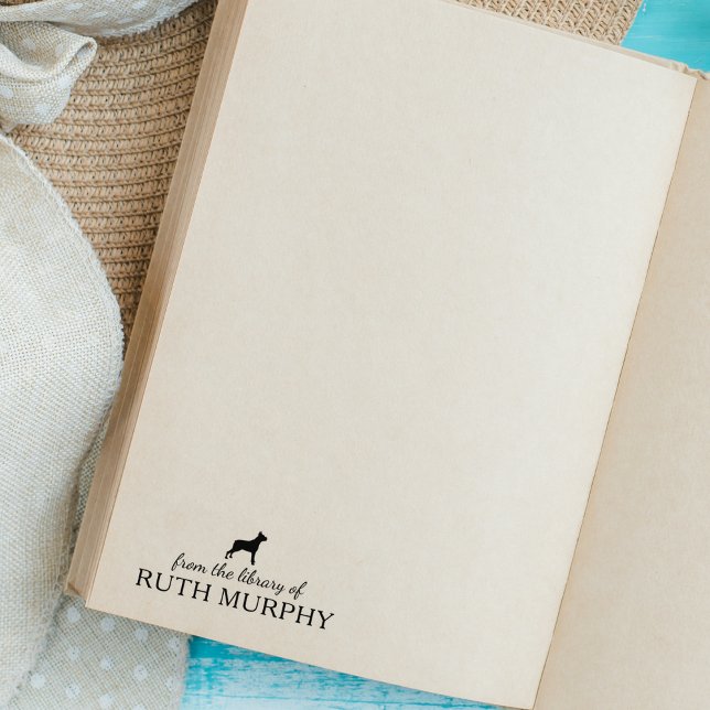 Minimalist Boxer Dog From the Library Of, Book Rubber Stamp (Creator Uploaded)