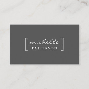 Minimalist / Bracket Embellished (Grey) Business Card