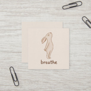 Minimalist “Breathe” Bunny Business Card