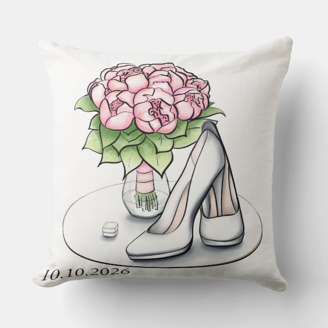 Minimalist Bridal Aesthetics Accent Throw Pillow (Front)