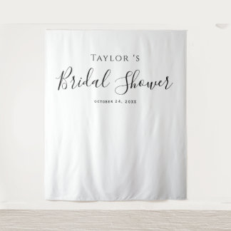 Minimalist Bridal Shower Backdrop Tapestry