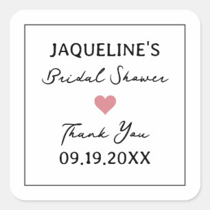 Minimalist Bridal Shower Favour Stickers - Wedding