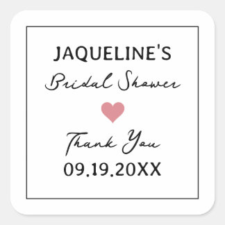 Minimalist Bridal Shower Favour Stickers - Wedding
