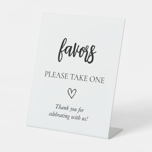 Minimalist Bridal Shower Favours Sign (Front)
