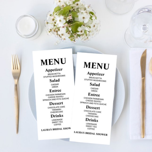 Minimalist Bridal Shower Food Menu (Creator Uploaded)