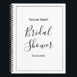 Minimalist Bridal Shower Gift Tracker Notebook<br><div class="desc">Stay organized with elegance using this Minimalist Bridal Shower Gift List Notebook. Featuring a clean, modern design, this notebook is perfect for tracking gifts, guests, and thank-you notes. Simple yet chic, it’s the perfect addition to a stylish bridal shower. Ideal for a minimalist, modern, or elegant bridal shower, this notebook...</div>