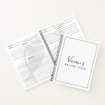 Minimalist Bridal Shower Recipe Notebook<br><div class="desc">This minimalist bridal shower recipe notebook makes the perfect gift for a simple wedding shower. The modern romantic design features classic black and white typography paired with a rustic yet elegant calligraphy with vintage hand lettered style. Customizable in any colour. Keep the design simple and elegant, as is, or personalize...</div>