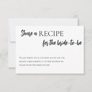 Minimalist Bridal Shower Share A Recipe Card