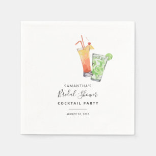 Minimalist Bridal Shower Summer Cocktail Party Napkin