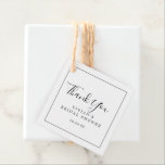Minimalist Bridal Shower Thank You Favour Tags<br><div class="desc">These minimalist bridal shower thank you favour tags are perfect for a simple wedding shower. The modern romantic design features classic black and white typography paired with a rustic yet elegant calligraphy with vintage hand lettered style. Customizable in any colour. Keep the design simple and elegant, as is, or personalize...</div>