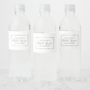 Minimalist Bridal Shower Water Bottle Label