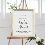 Minimalist Bridal Shower Welcome Poster<br><div class="desc">This minimalist bridal shower welcome poster is perfect for a simple wedding shower. The modern romantic design features classic black and white typography paired with a rustic yet elegant calligraphy with vintage hand lettered style. Customizable in any colour. Keep the design simple and elegant, as is, or personalize it by...</div>