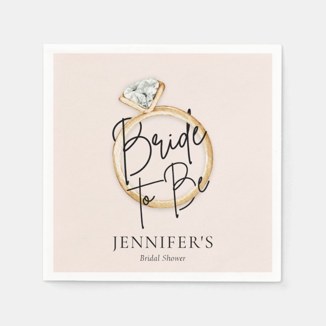 Minimalist Bride To Be Bridal Shower Napkin (Front)