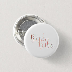 Minimalist bride tribe rose gold 1 inch round button