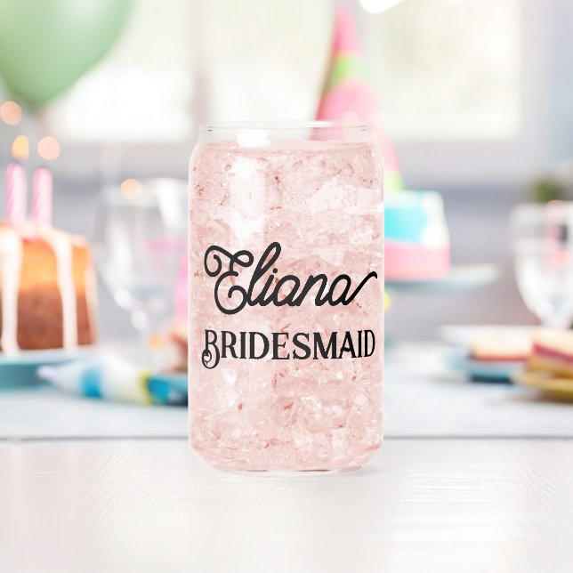 Minimalist Bridesmaid or Maid of Honour Can Glass (Insitu (Birthday))