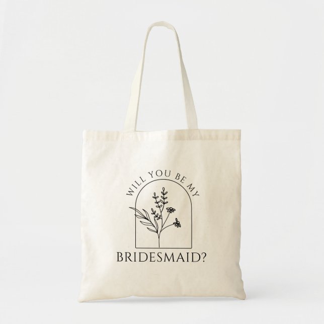 Minimalist Bridesmaid Proposal Maid of honour Tote Bag (Front)