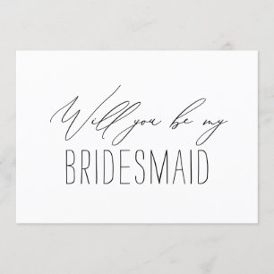 Minimalist Bridesmaid Wedding Proposal Card