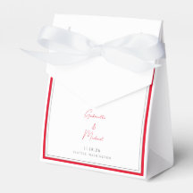 Minimalist Bright Cherry Red Wedding Favour Bags