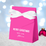 Minimalist Bright Pink Retro Merry Christmas Favor Box<br><div class="desc">Minimalist Bright Pink Retro Merry Christmas Favour Box. Add some "merry and bright" to your holiday gift giving with this bright pink trendy and stylish favour box.</div>