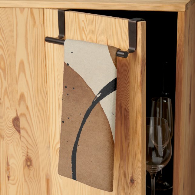 Minimalist Brown Abstract Kitchen Towel (Thirds Fold)