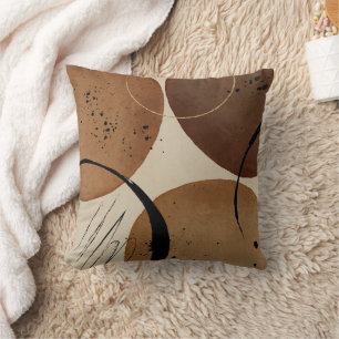 Minimalist Brown Abstract Throw Pillow