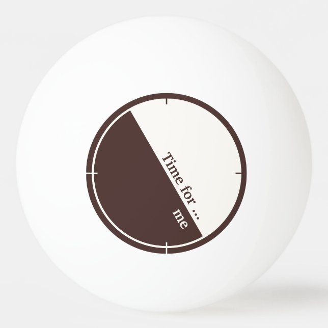 Minimalist Brown and White, 60°, Text Ping Pong Ball (Front)