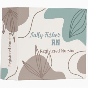 Minimalist Brown Aqua and White   Binder