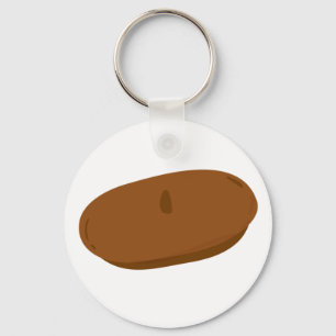 Minimalist Brown Beret French Hat  Keychain
