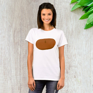 Minimalist Brown Beret French Hat T-Shirt