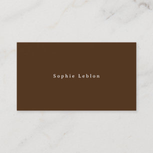 Minimalist Brown Contact Card With Serif Name