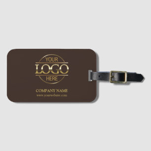 Minimalist Brown Corporate Company Business Logo Luggage Tag