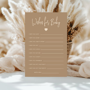 Minimalist Brown Gender Reveal Wishes For Baby